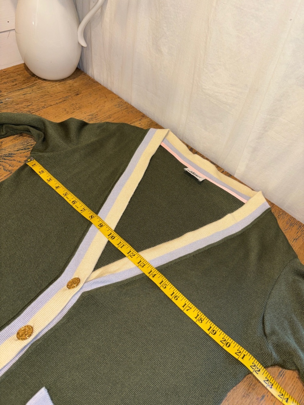SISTER SISTER Olive Green Cardigan Estimated Size L - Picture 8 of 9